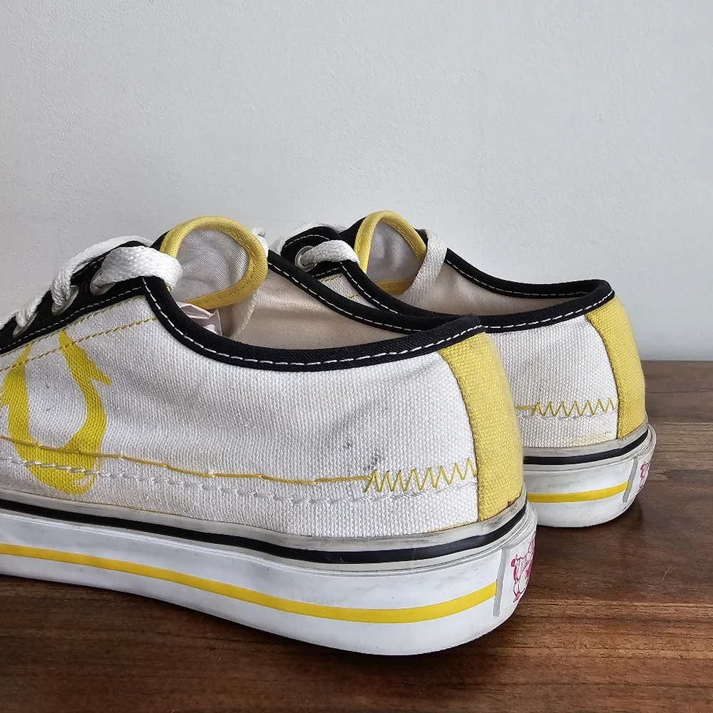True Religion Rare Low Top Y2K Vintage Black Yellow White Sneakers Men's Size 8